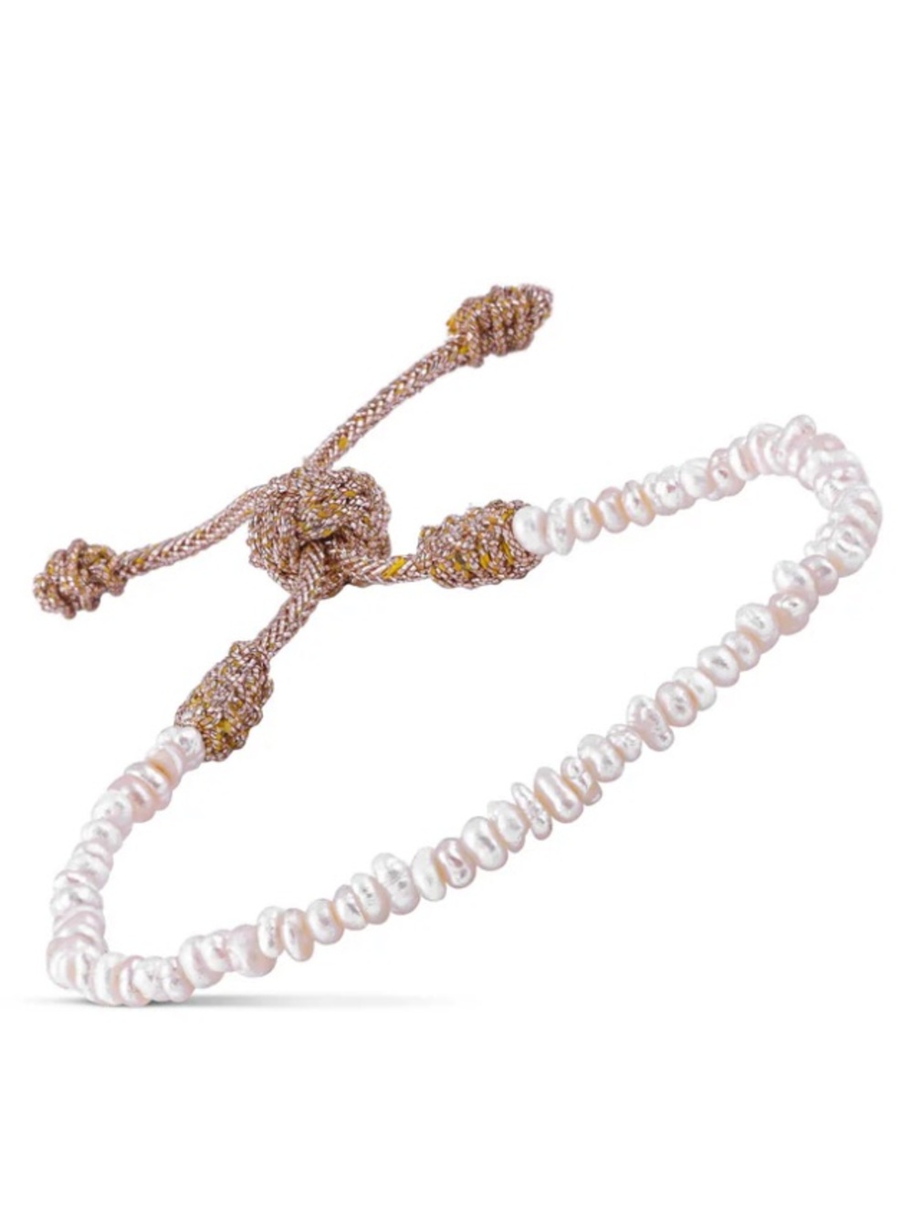 MEW Maayaz MINI JOHER Pearl & Gold Thread Bracelet Adjustable
